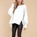BWQ Womens Oversized Sweatshirt Crewneck Long Sleeve Shirts Pullover Sweatshirts S-2XL (White, S)