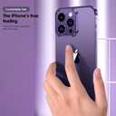 Losin Compatible with iPhone 15 Case with Camera Lens Protector, Aluminum Metal Frameless, Borderless Design, Slim Thin & Lightweight, Shockproof Protective Bumper Cover, for Women and Men (Purple)
