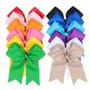 12-Pcs 5-Inch Large Grosgrain Ribbon Cheer Bows with Alligator Hair Clips - Stylish Hair Accessories for Little Girls, Teens, and Cheerleaders