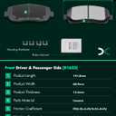 SCITOO Ceramic Brake Pads, 4pcs Front Brake Pads Brakes Kits fit for 2015-2016 for Chrysler 200,2013-2016 for Dodge Dart