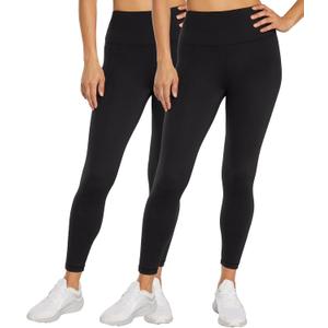 Balance Collection Women's Easy 25" High Rise Ankle Legging-2 Pack (Black)