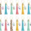 Liliaafar 12 Pcs Mahjong Keychain with Tassel Funny Acrylic Mahjong Tile Keychain Gifts for Party Favor Women Mah Jong Lovers(Minimal)
