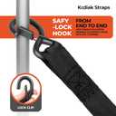 Retractable Ratchet Straps 2" x 10ft, 3,000lb Break Strength, Heavy Duty Easy Release Tie Down for Trucks, Trailers, Motorcycles, ATVs, Secure Cargo KODIAK STRAPS (Black, 2Pack)