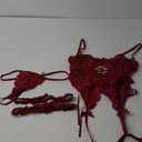 Lilosy Sexy Criss Cross Corset Underwire Floral Lace Sheer Garter Belt Lingerie Set 2 Piece (Medium, Burgundy Red)