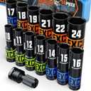 14 Piece 1/2-Inch Drive Impact Socket Set, 10-24mm Deep Sockets, 6 Point Metric Sockets for Automotive Repair, Equipment Maintenance
