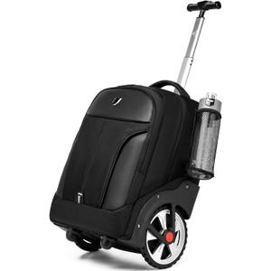 Rolling Backpack,Waterproof Backpack with Wheels for Business and Travel Commuter, Carry on Backpack with Laptop Compartment, Fit 17 Inch Laptop, Wheeled Backpack for Adults