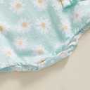 Kodaruber Cute Newborn Baby Girl Romper Plaid/Daisy Print Fly Sleeve Crew Neck Ruffle Bodysuit Spring Summer Clothes (3-6 Months, Sky Blue)