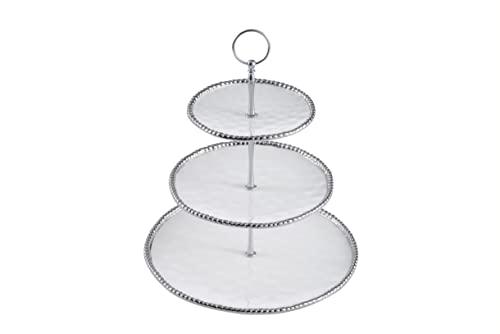 Pampa Bay Salerno 3 Tier Stand (White and Silver)