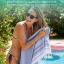 Antfuny Turkish Beach Towels Vacation Essentials Quick Dry Sand Free Soft Absorbent Adult Oversized Bath Pool Swim Long Wide Stripe Towel Sound Cloud Linen Mat Summer Thing Lightweight Thin Blue