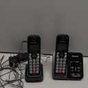 Panasonic Cordless Phone with Answering Machine, Advanced Call Block, Bilingual Caller ID and HighContrast Display, Expandable System with 2 Handset Cordless Telephones  KXTGD832M (Metallic Black)