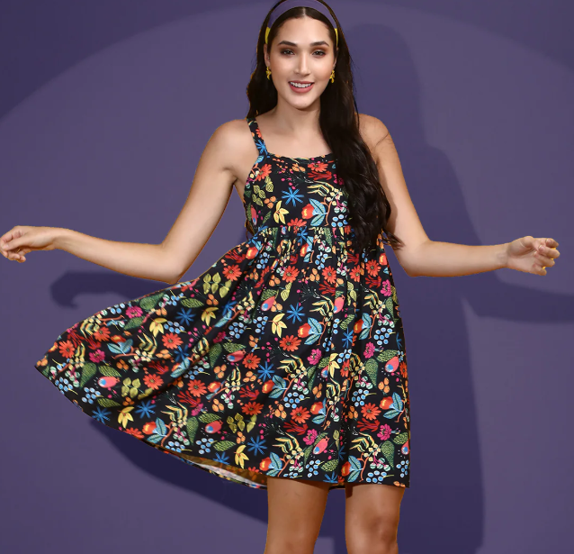Summer Dresses for Women Sleeveless Casual Sundresses Loose Beach Cover, Floral, Size S
