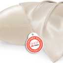 Bedsure Satin Pillowcase 2 Pack Similar to Silk Pillow Cases Standard Size, Pillow Case for Sleeping Women with Envelope Closure, Gifts for Women Men, Beige, 20x26 Inches