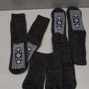 HUGSWEET Thermal Slipper Socks, Anti Slip Hospital Socks Women Winter Soft Warm Cozy Fluffy Plush Grip Socks 4 Pairs