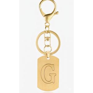 A-Z Stainless Steel Letter Keychain - Alphabet Initial Key Ring for Men Women, Purse or Car Charm G