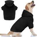 Fuzzy Dog Sweaters for Large Dogs Pet Hoodie Clothes Warm Soft Pet Coats Hooded Sweatshirt Dog Sweaters for Extra Large Dogs(Black-XL)