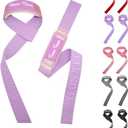 Teun Teun Glitter Weight Lifting Wrist Straps  24-Inch Cotton Gym Straps with Neoprene Padding for Deadlifts, Powerlifting, and Strength Training (Lavender)