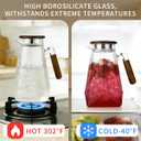 Borosilicate Glass Pitcher With Lid,1.8 Liter All-Purpose Heat-Resistant Carafe with Handle, for Iced Tea, Coffee, Juice, Milk, Fruit Infusions (Hot & Cold) (hammered texture, 60 oz)
