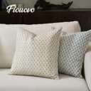 FIOUOVO Floral Pillow Covers 18x18 Pillow Cover Block Print Couch Pillows for Living Room Decorative Neutral Accent Throw Pillow Covers, 1PC, Light Taupe