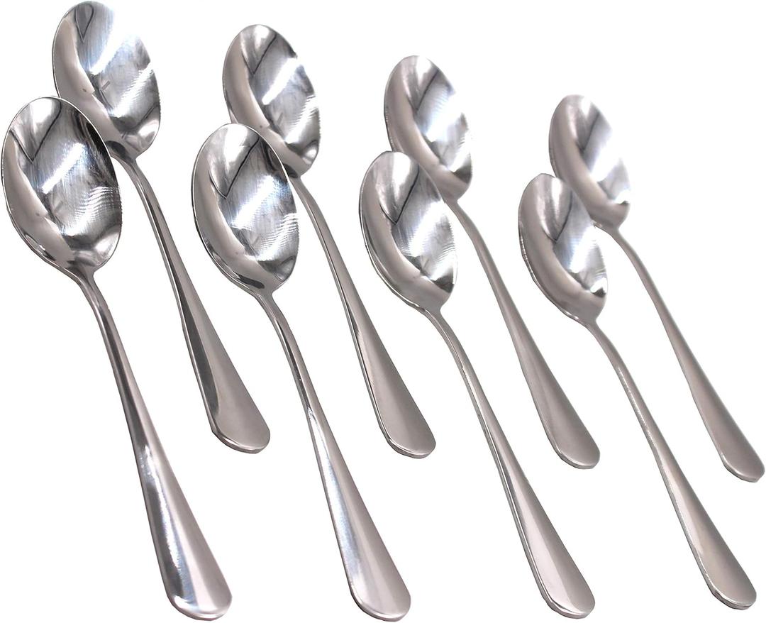 Pack of 15 - Stainless Steel Extra-Fine 6.7 Inches Hard to Bend Table Teaspoon, Silver