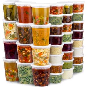 JoyServe Deli Food Storage Containers with Lids - (48 Sets) 24-32 Oz Quart Size & 24-16 Oz Pint Size Plastic Airtight Takeout Meal Prep Storage, BPA-Free, Dishwasher, Microwave Safe