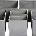 Amazon Basics Cloth Drawer Storage Organizer Boxes for Socks, Underwear and Baby Items, Set of 6, Gray