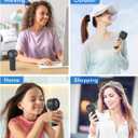 WHATOOK Portable Handheld Mini Fan: High Speed Cooling Fan, 10 Hours Battery Life, USB Rechargeable, Small Essentials for Women, Beach Travel, Vacation (Black)