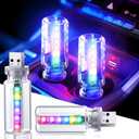 2PCS 13 in 1 USB Car Light, Plug in USB Interior Car Lights, Touch Control Mini Glass Bottle Night Lamp with 13 Modes & 7 Colors, Mini LED Bulb Night Light Ambient Lighting for Auto Bedroom Decoration (Upgarded Colorful)