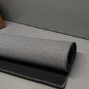 LUMI Ultra Thin Indoor Door Mat for Entrance 17"x30", Non Slip Entryway Mat, Low Profile Doormat, Unique Herringbone Design Carpet for Inside, Patio, Porch, Gray 