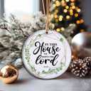 in This House we Serve The Lord - Religious Ornament, Worship Gift Christian Wall Decor, Housewarming Gift (T10)