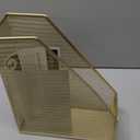 Martha Stewart Ryder Gold Mesh Metal Single Slot Magazine File Holder, Desktop Organizer, 9.75 x 3.75 x 11.5