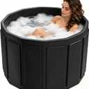 HAIKE Portable Bathtub Adult 89 Gal, 6-Layer Insulated Non-Inflatable Collapsible Bath Tub, Foldable Bathtub for Adults with Dual Drainage, Portable Tub for Home Gyms Outdoor (Black 31.5x26.4 Inch)
