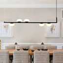 5-Light Chandelier, Mid Century Pendant Light Fixtures, 39" Pendant Lights Kitchen Island, Black Metal Dining Room Chandelier Over Table Ceiling Light fixturesIncluding LED Bulbs