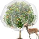 7.8 x 7.8 ft Large Fruits Tree Netting Cover with Zipper and Drawstring,Garden Insect Netting Plant Cover Transparent Bird Plant Barrier Flower Fruits Mesh Screen for Preventing Deer Squirrel Bug