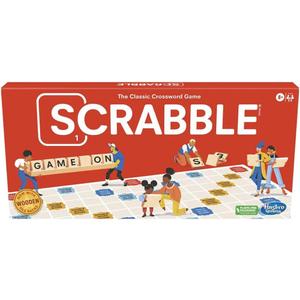 Hasbro Gaming Scrabble Board Game, Classic Word Games for Kids Ages 8 and Up, Fun Family Game for 2-4 Players, The Classic Crossword Game