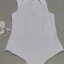 Women's Cute Square Neck Sleeveless Tank Tops Bodysuit Workout Top, S