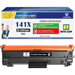 141X W1410X ( 141A W1410A ) with CHIP Compatible Toner Cartridge High Capacity 2000 Pages Black for M110 M110w M139 M139w M140 M140w Printer, Incompatible with printers ending in 'e' (1 Pack)