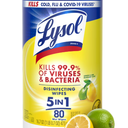 Lysol® Disinfectant Wipes, Multi-Surface Antibacterial Cleaning Wipes, Lemon and Lime Blossom,
80 Count