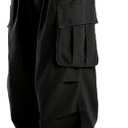 Baggy Cargo Pants Men Wide Casual Parachute Pants Men Jogger Drawstring Hiking Hip Hop Pants with Pocket Black M