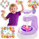 Kingci Fabric Flower Bouquets DIY Kit, 2025 Creative Flower Making Kits for Toddler Girls 117PCS Educational Arts and Craft Kits for Kids, Birthday Christmas Gifts for Girls Boys Teens (Purple)