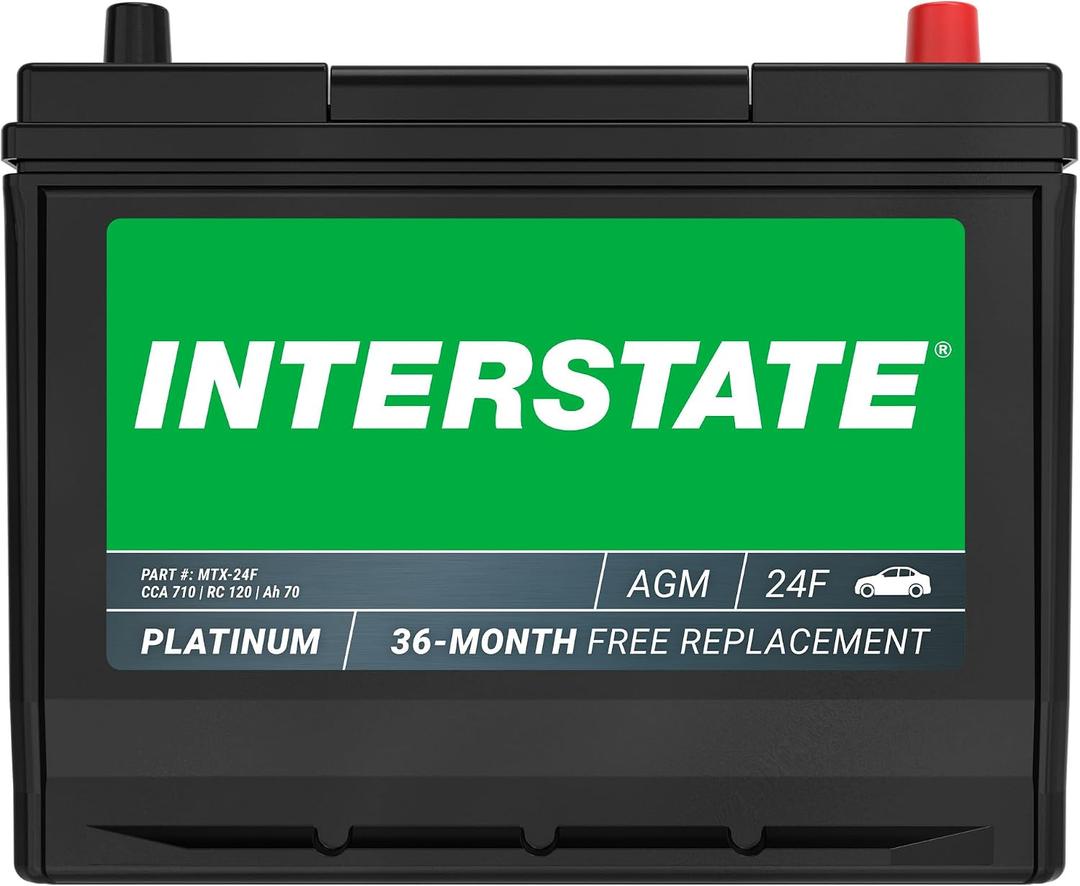Interstate Batteries Automotive Battery 12V 70Ah (Group Size 24F) 710CCA SLI AGM Auto Battery Replacement for Cars, SUVs, Sedans, Trucks (MTX-24F), Grroup Size 24F