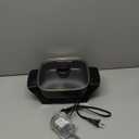 Elite Gourmet EG2212 12"x12"x2.15 Ceralast PFAS Free Ceramic Electric Skillet, Dishwasher Safe, Rapid Heat Up, 1200W, Dark Grey (6 Quart)