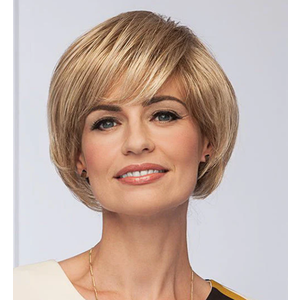  Folly by Gabor Short Blonde Bob Wig with Side Bangs – Natural Look Synthetic Hair for Women 