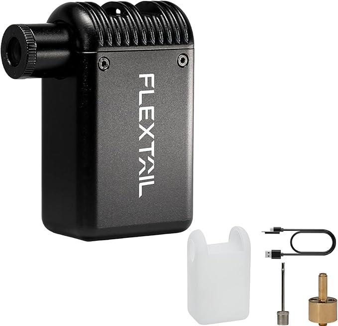 FLEXTAILGEAR Tiny Bike Tire Pump, 100PSI Electric Bicycle Pump, Protable Cycling Pump with Schrader and Presta valves, Integrated Safety Light, 80 Seconds Quick Inflation for Road Bike, Mountain Bike