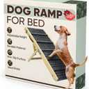 Dog Ramp for Bed BuddyRamp Wooden Adjustable Pet Ramp 32.7 x 15.7 x 19.7, Non-Slip Carpet Surface, Foldable & Portable, Ideal for Large, Medium and Small Dogs