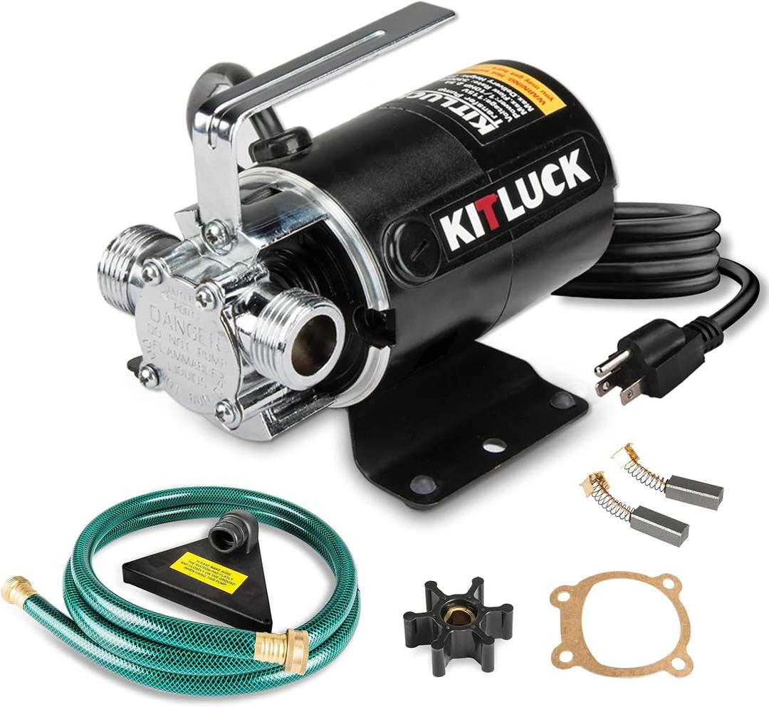 Water Transfer Pump, 115V 1/10HP 330GPH Utility Water Pump Electric With 6ft Suction Hose Kit, Portable Small Water Pump For Pool Draining, Removing Water From Rain Barrel, Aquariums, etc.