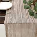 2 x DOLOPL Rosy Brown Cheesecloth Table Runner 13.3ft Boho Gauze Cheese Cloth Table Runner Rustic Sheer Runner 160inch Long for Wedding Bridal Baby Shower Birthday Party Cake Table Decorations