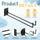 4 Pcs Metal Pool Float Storage Holder, 17.3 Inch Heavy Duty Wall Mount Pool Float Organizer Storage Rack with Hangers for Swimming Ring, Towel, Tools & More Indoor Outdoor