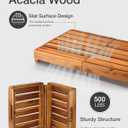 Holana 25 Inch Acacia Foldable Wooden Step Stool for Adults & Elderly & Handicap- Adjustable 3" to 6" - Heavy Duty 400lbs - Mobility Step Stool for High Beds & Outdoor Use - Wood Stepping Stool