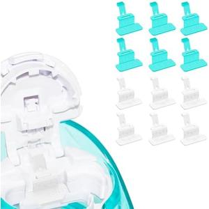 FireAnt Silicone Salt Pads Refills Compatible with Navage Nasal Care, Reusable Saline Pods Replacement Accessories, Easy Operation (12 Pack - White 6 + Blue 6),Set of 5