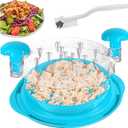 Chicken Shredder Tool Twist Large, Manual Chicken Breast Shredder Meat Grinder Machine Transparent Food Chopper for Pork Beef Vegetables Meal Prep, Ergonomic Handle, Clear Lid, Dishwasher Safe